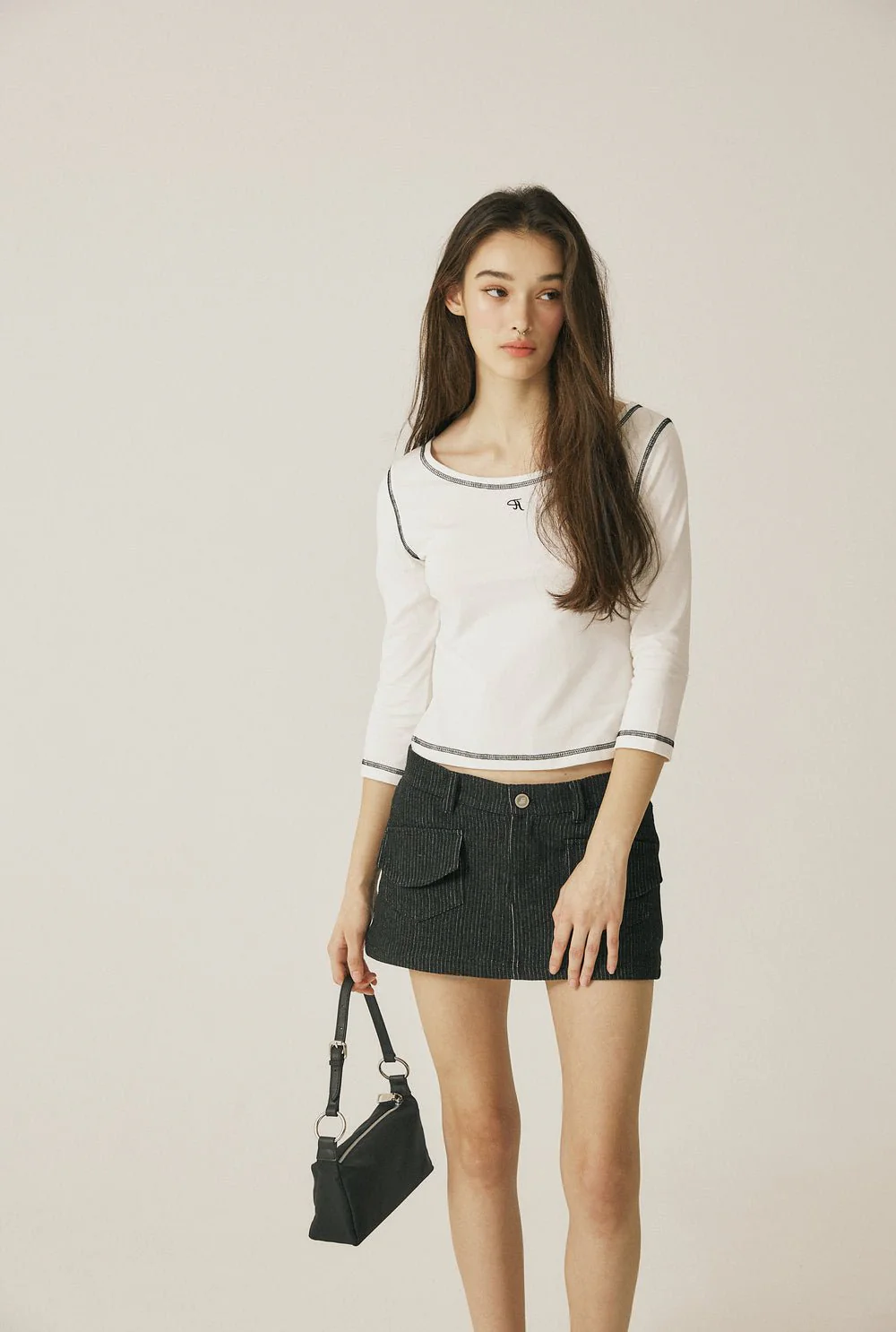 Cotton stripe skirt - Image 4