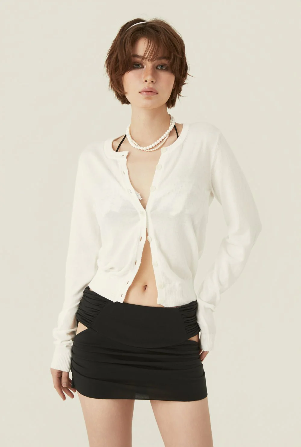 Rough drape mini skirt - Image 8