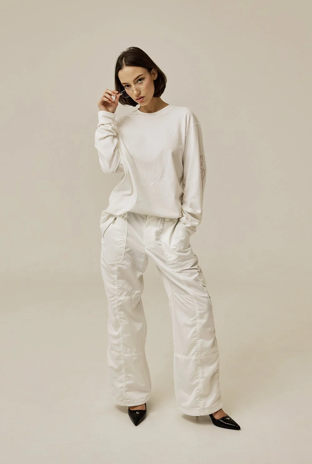 Satin cargo pants - Image 7